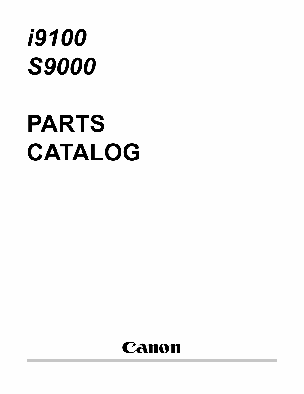 Canon PIXUS S9000 i9100 Parts Catalog Manual-1